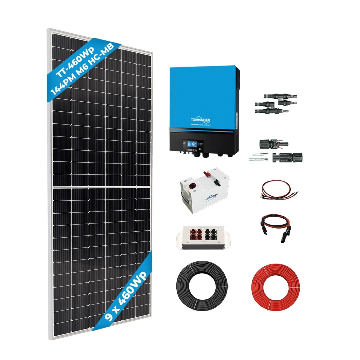 9 Panel(460Wp) 3.6kWe Off-Grid(24V) Solarpaket