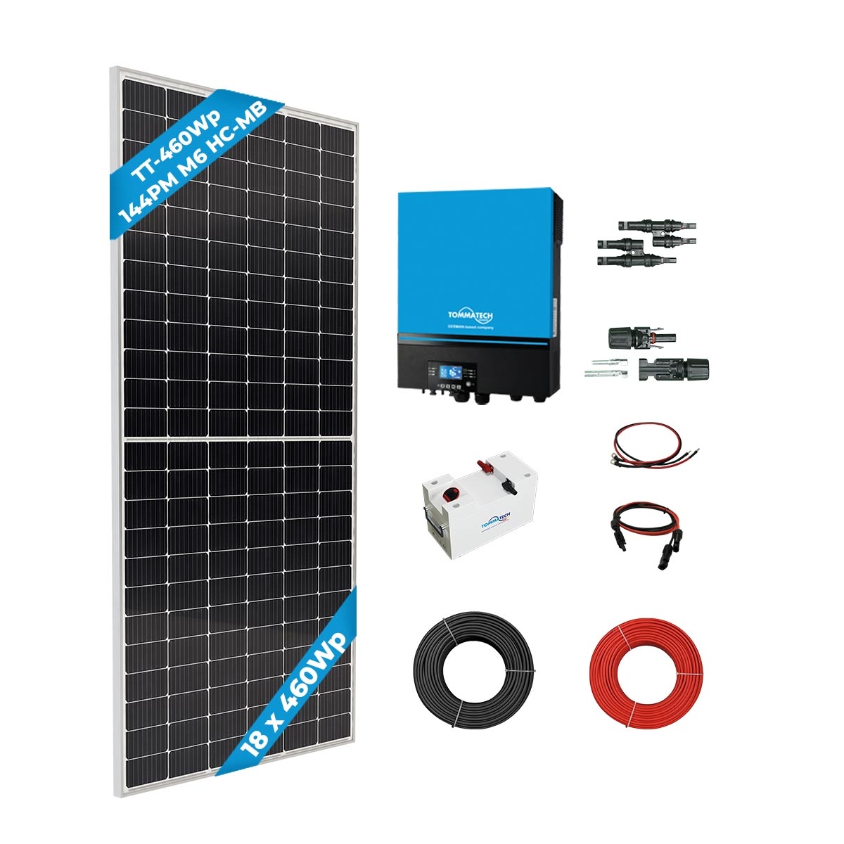 18 Panel(460Wp) 7.2kWe Off-Grid(48V) Solarpaket
