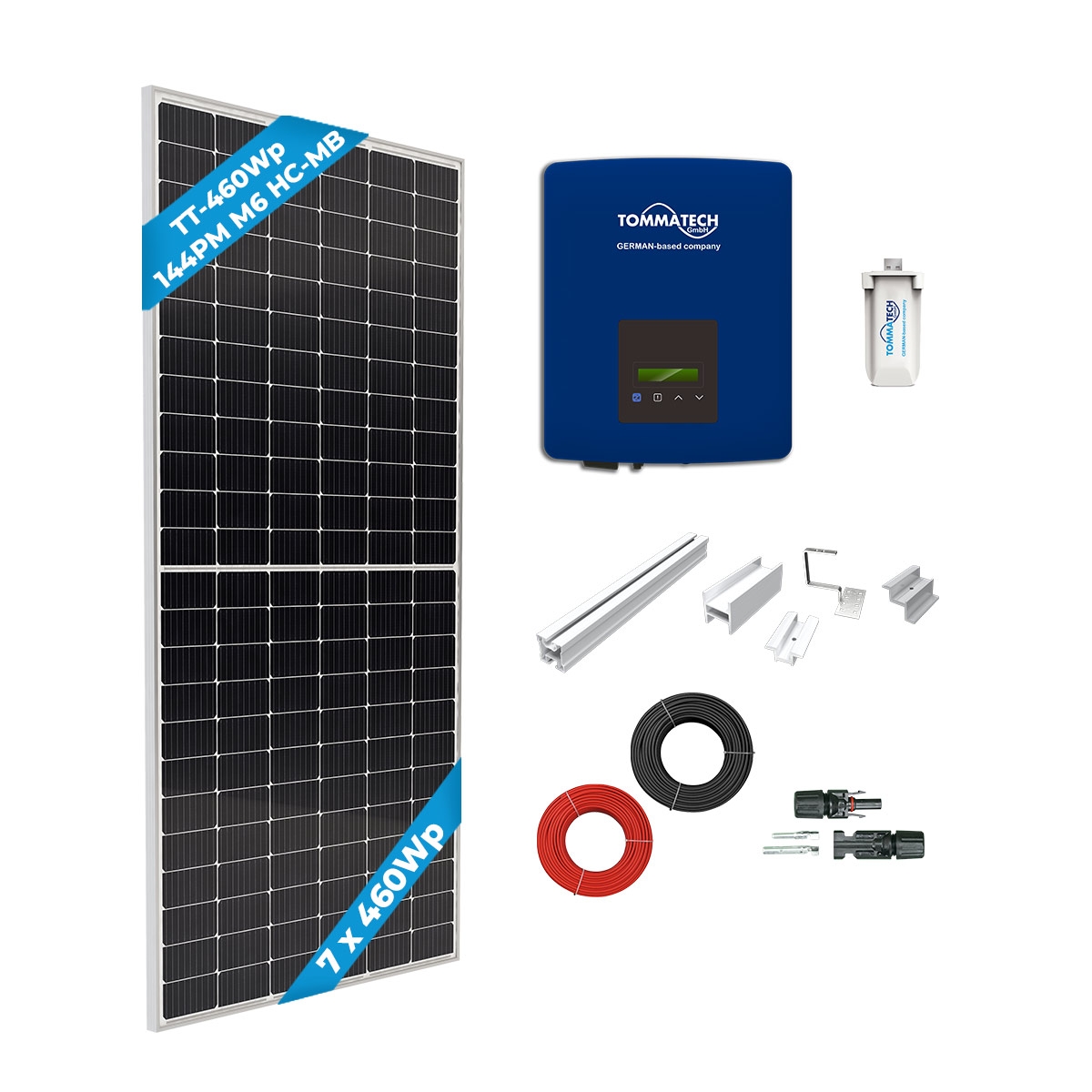 TommaTech 3kWe Tile Roof Single Phase On-Grid Solar Package