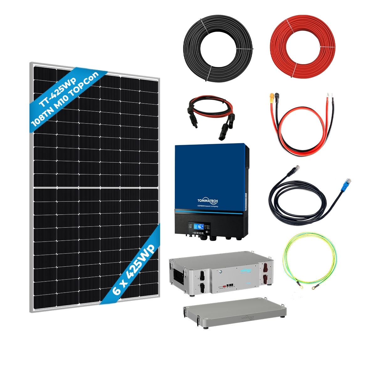 6 Panel (425Wp) 3.6kWe Netzunabhängiges (24V) Solarpaket